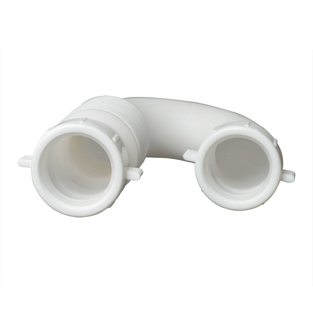 1652-T 1-1/2" Plastic Tubular Flexible Slip Joint J-Bend w/Nut & Washer (Form-Fit Style) - W03
