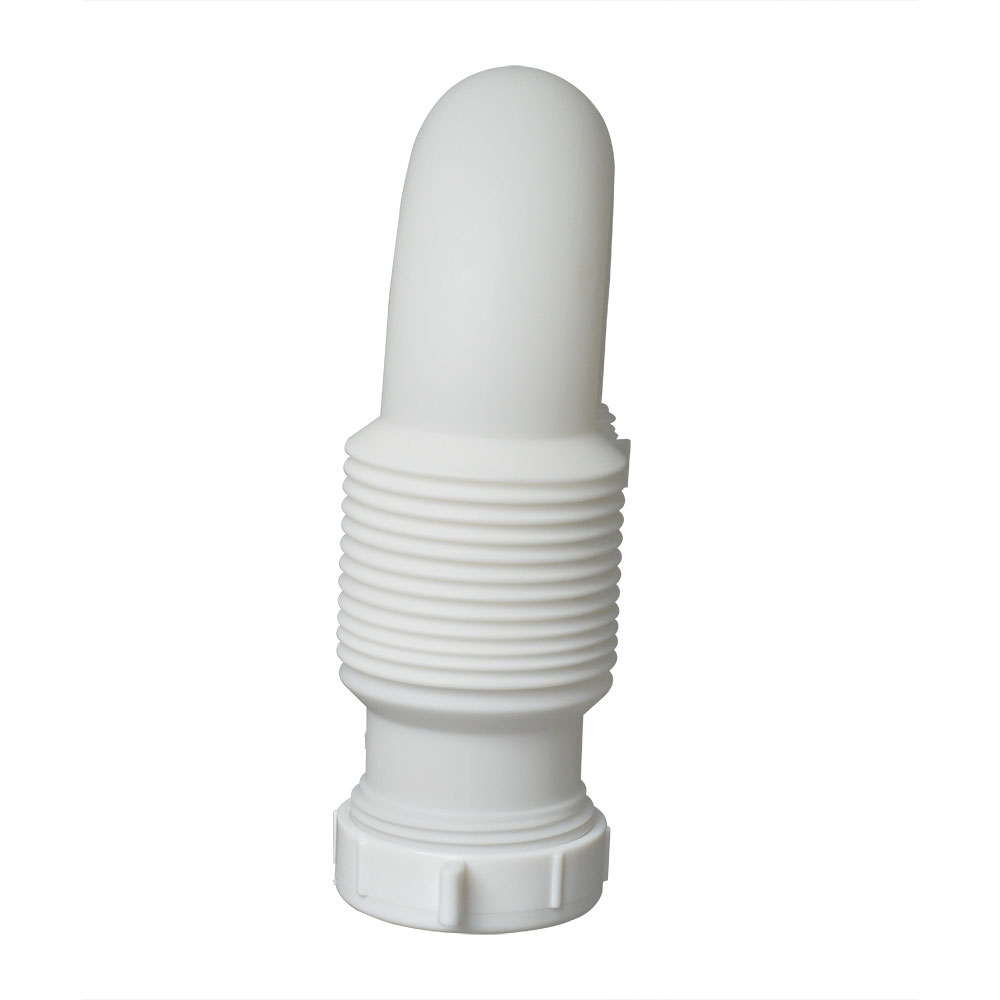 1652-T 1-1/2" Plastic Tubular Flexible Slip Joint J-Bend w/Nut & Washer (Form-Fit Style) - W04