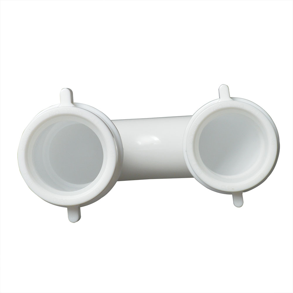 1653-T 1-1/2" PVC J-Bend with (2) 1-1/2" Slip Joint Nuts & (2) Slip Joint Washers & 1-1/2" x 1-1/4" Reducer Slip Joint Washer - W04