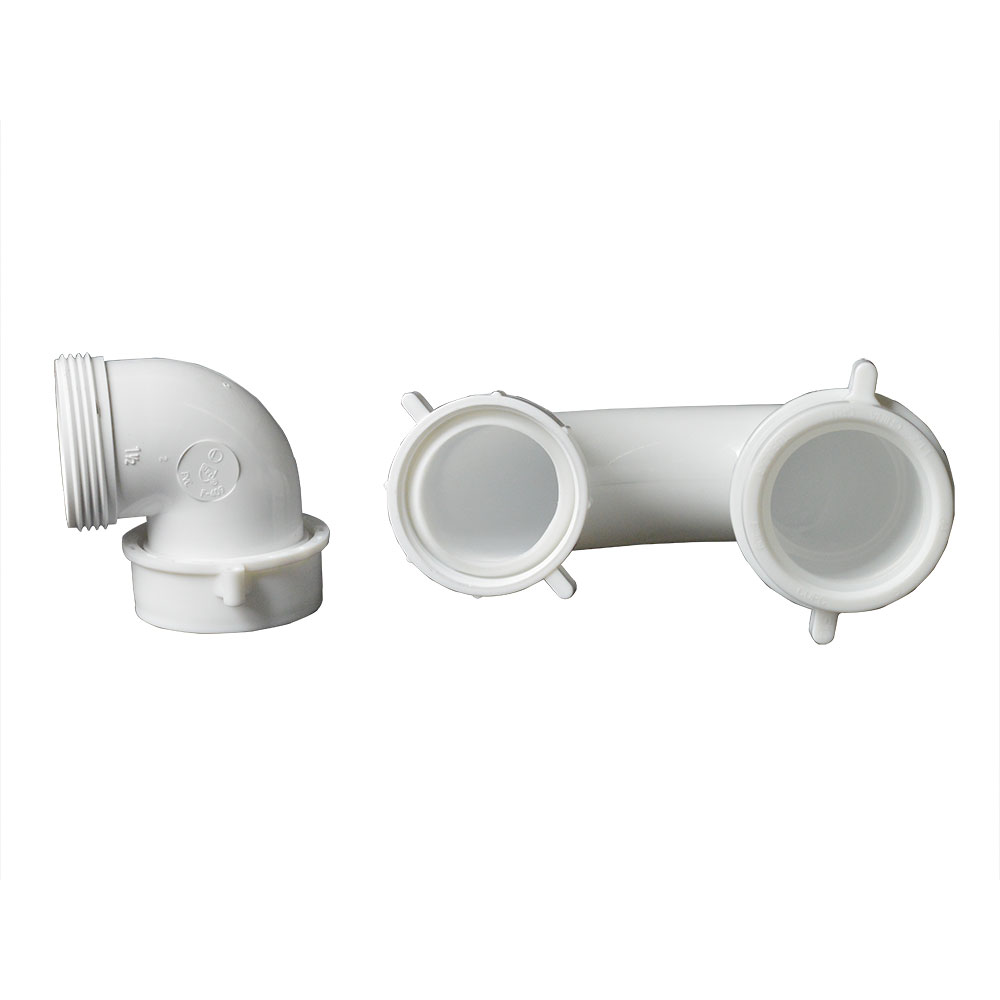 1670-T 1-1/2" PVC L.A. SINK TRAP "J" Bend with Inverted Nut & Slip Joint Elbow - W02