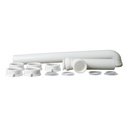 1678-T 1-1/2" x 16" PVC End Outlet Tray Waste with End Outlet Baffle Tee - (5) Slip Joint Nut (2) Direct Connect Gasket (3) Slip Joint Washers - W02