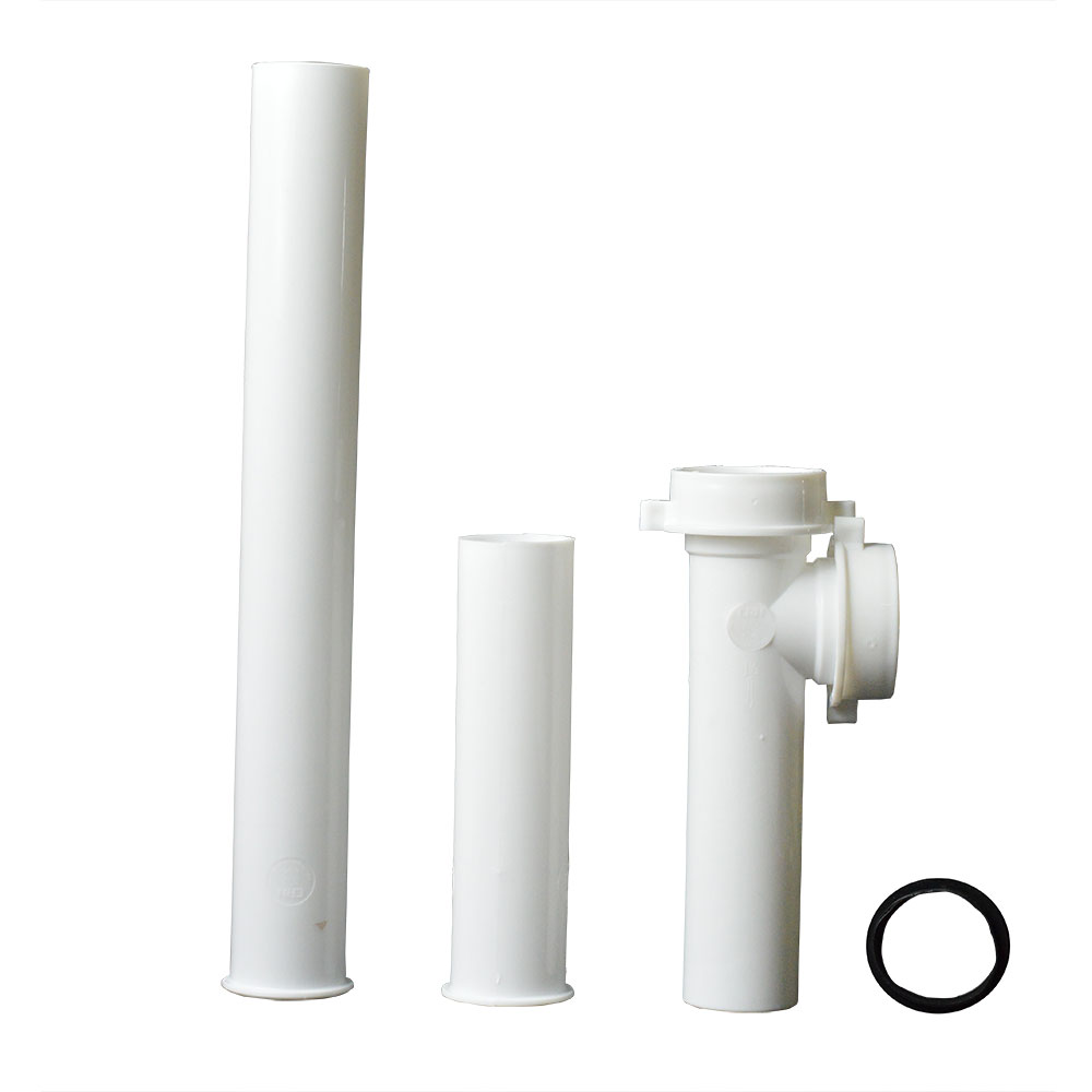 1679-T 1-1/2" PVC End Outlet Disposable Kit with Disposable Gasket & End Outlet Baffle Tee - (2) Slip Joint Nut (1) Direct Connect Gasket (2) Slip Joint Washers - W02