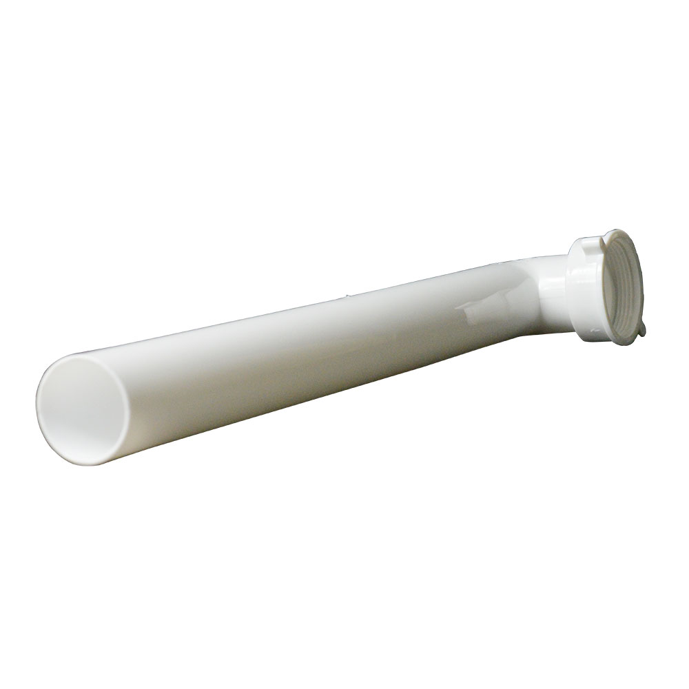1681-T 1-1/2" x 15" PVC Flanged Waste Bend with Direct Connect Nut and Washer - W02
