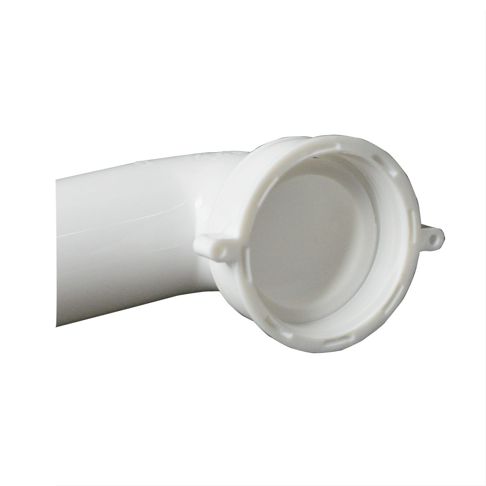 1681-T 1-1/2" x 15" PVC Flanged Waste Bend with Direct Connect Nut and Washer - W03