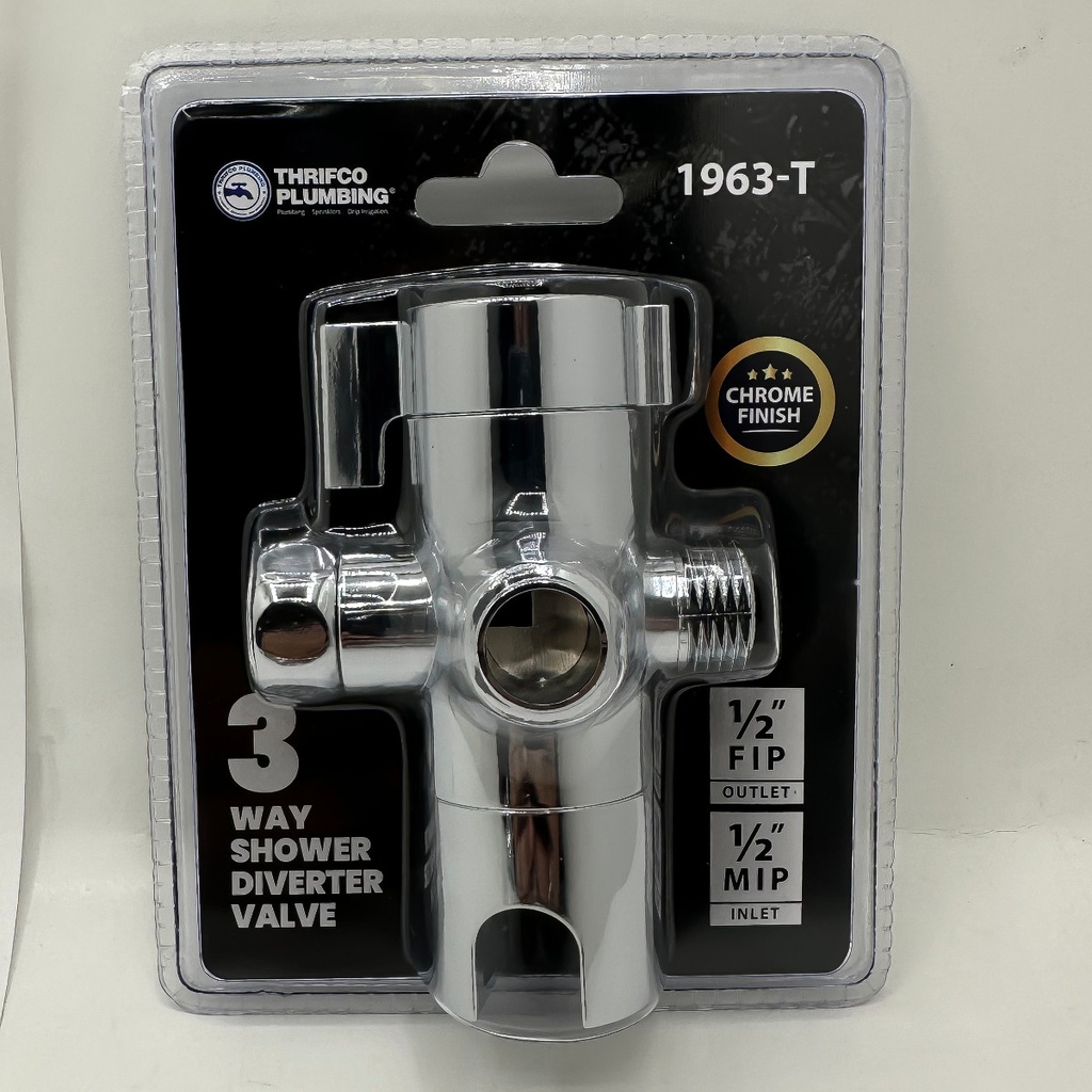 1963-T 3 Way Shower Diverter Valve - Chrome - W05