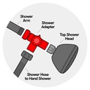 1963-T 3 Way Shower Diverter Valve - Chrome - W07