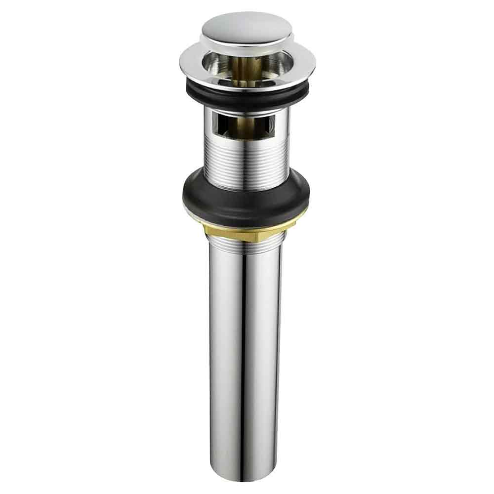 2015-T Lavatory Sink Pop Up Drain Assembly with Overflow - Chrome Plated Brass - W03