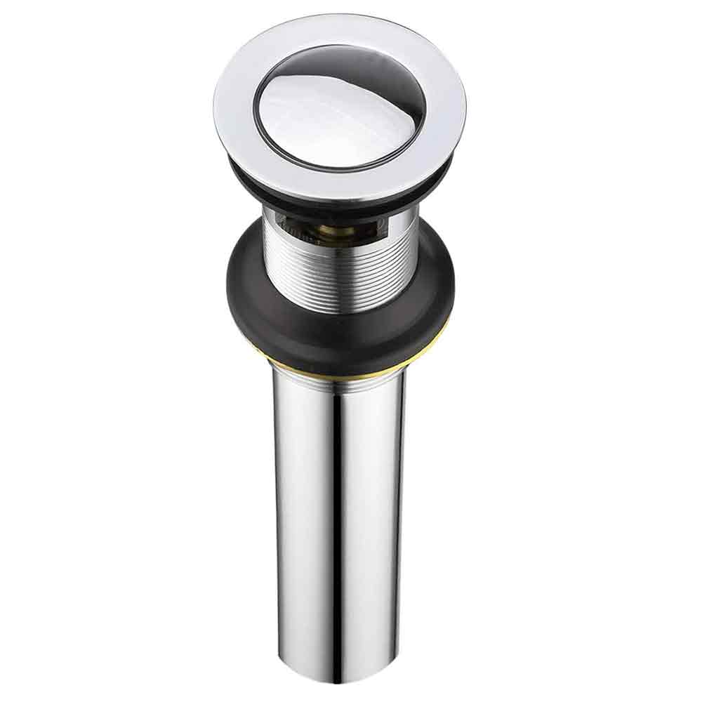 2015-T Lavatory Sink Pop Up Drain Assembly with Overflow - Chrome Plated Brass - W05
