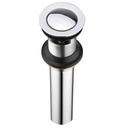 2015-T Lavatory Sink Pop Up Drain Assembly with Overflow - Chrome Plated Brass - W05