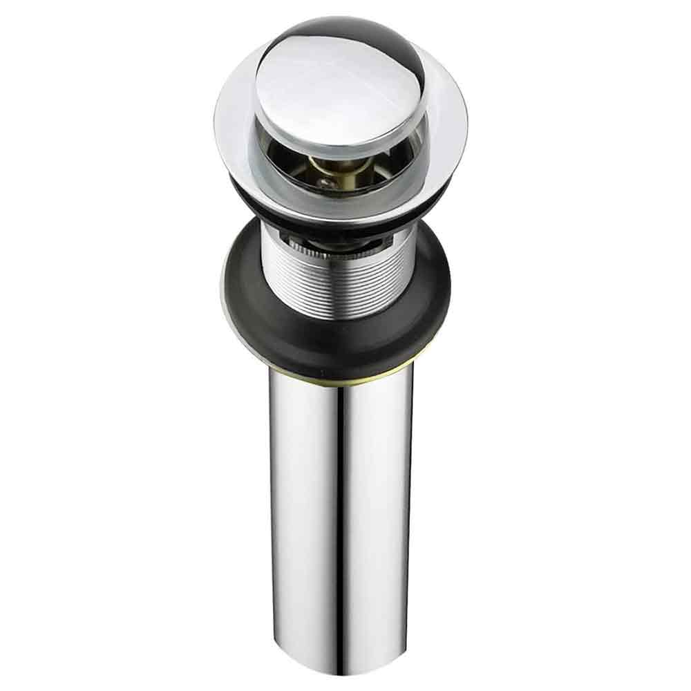 2015-T Lavatory Sink Pop Up Drain Assembly with Overflow - Chrome Plated Brass - W06