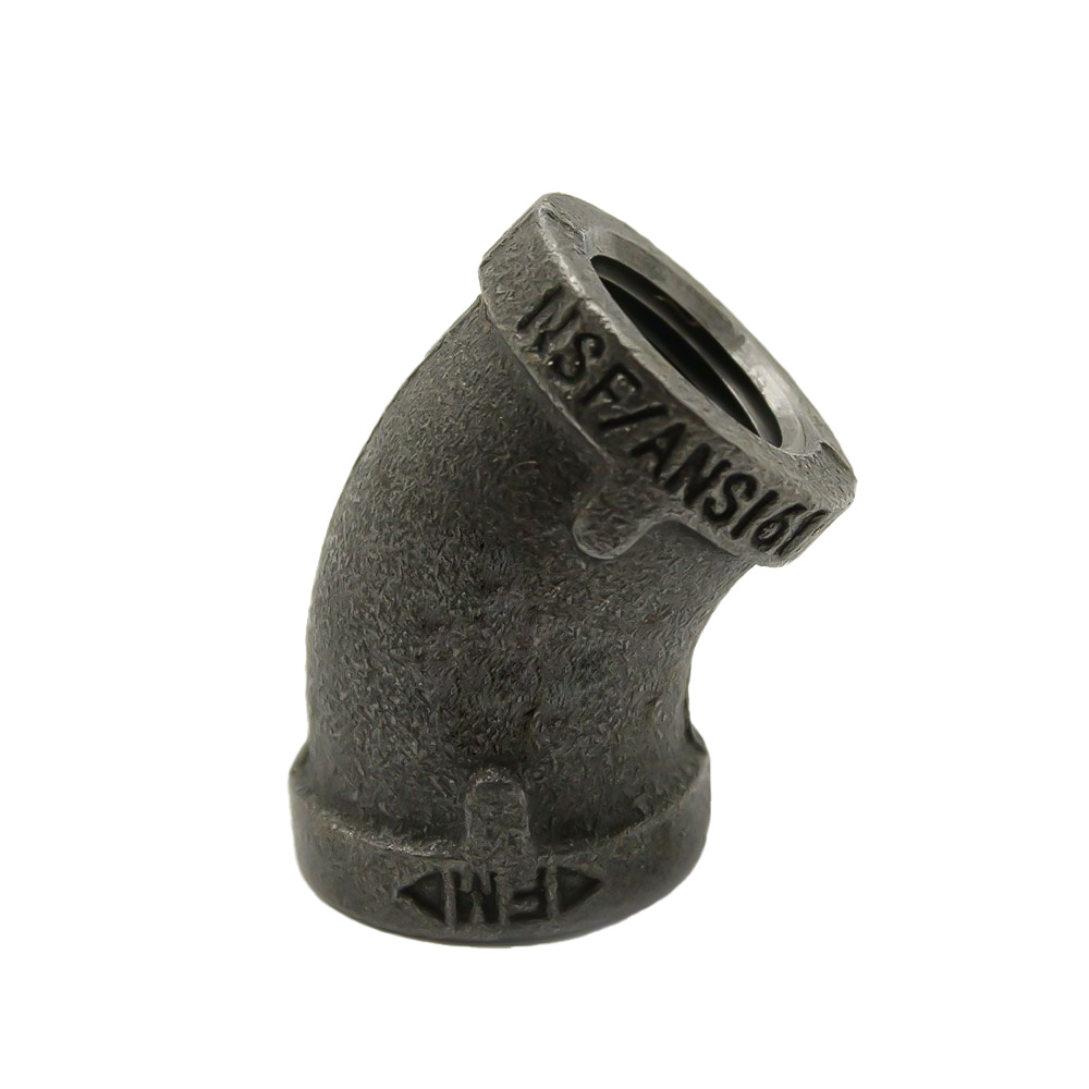 1/8" Black Steel 45 Elbow - W02
