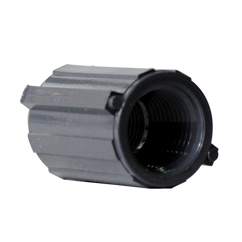 1/2" Threaded x Threaded Gray PVC Coupling SCH40 - W02