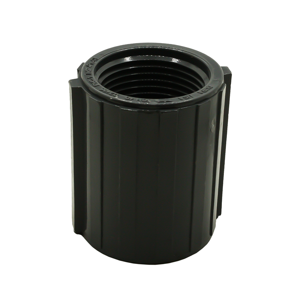 1" Threaded x Threaded Gray PVC Coupling SCH40 - W03