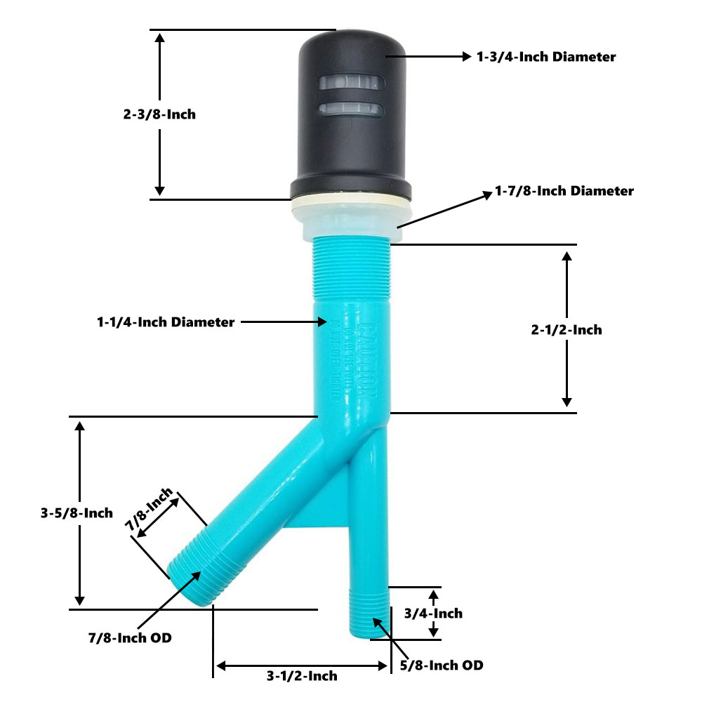 5841-T Air Gap Assembly with Flanged Cap - ORB - W02