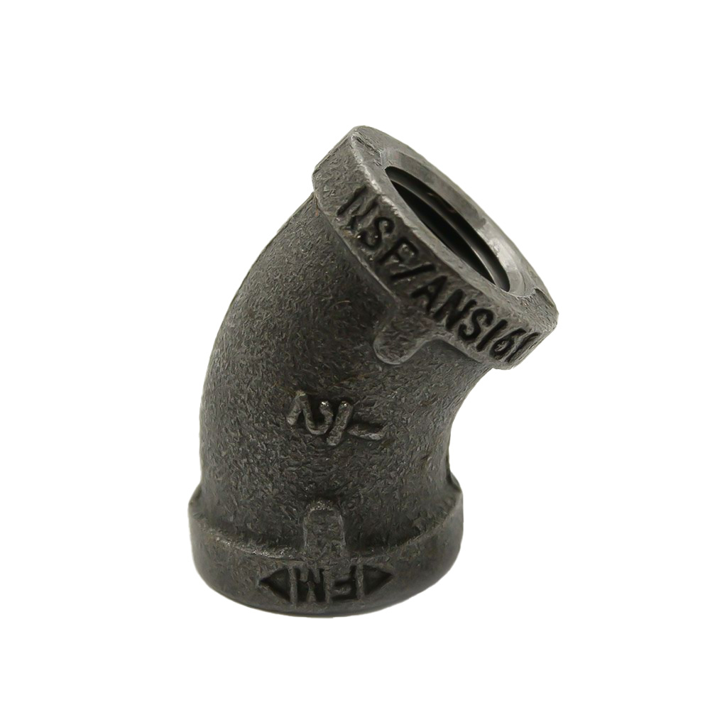 1/2"  Black Steel 45 Elbow - W02