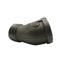 3/4"  Black 45 Black Steel Street Elbow - W04