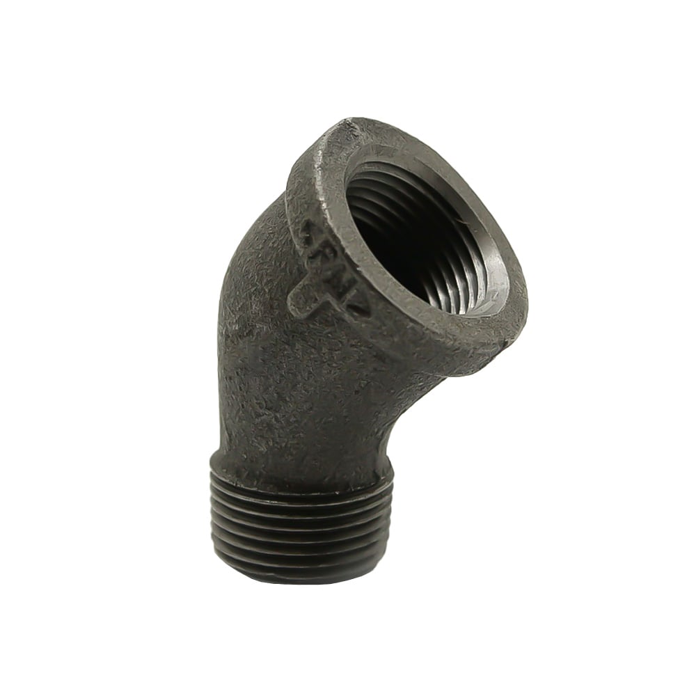 1-1/4" Black 45 Black Steel Street Elbow - W02