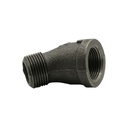 1-1/2" Black 45 Black Steel Street Elbow - W03
