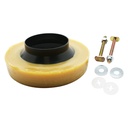 04430 4 Inch X 3 Inch Toilet Bowl Gasket Wax Ring with Plastic Flange & Bolts - W02