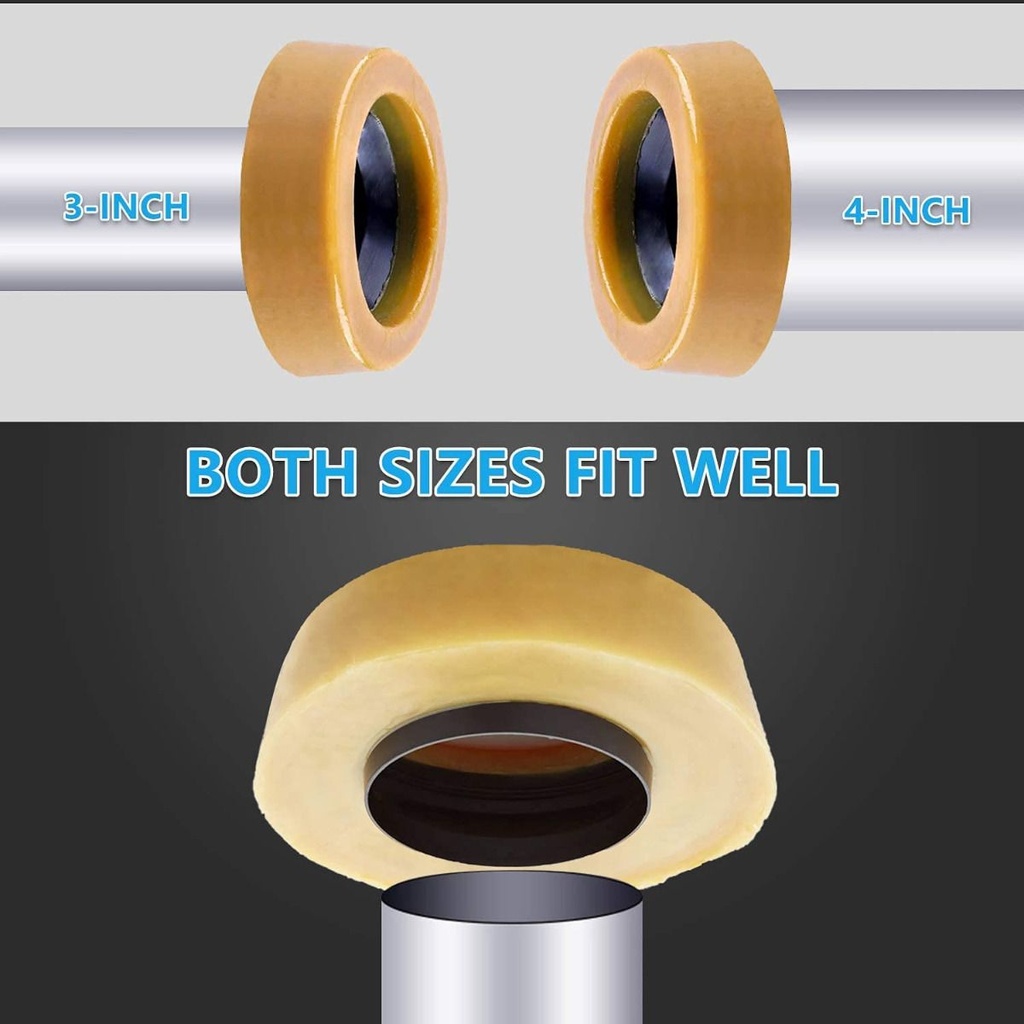 04480  Extra Thick  4 Inch X 3 Inch Toilet Bowl Gasket Wax Ring with Plastic Flange - W04