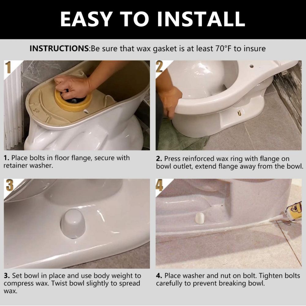04480  Extra Thick  4 Inch X 3 Inch Toilet Bowl Gasket Wax Ring with Plastic Flange - W05