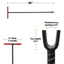 M25-736 3/4 X 36 WTR METER KEY - W05