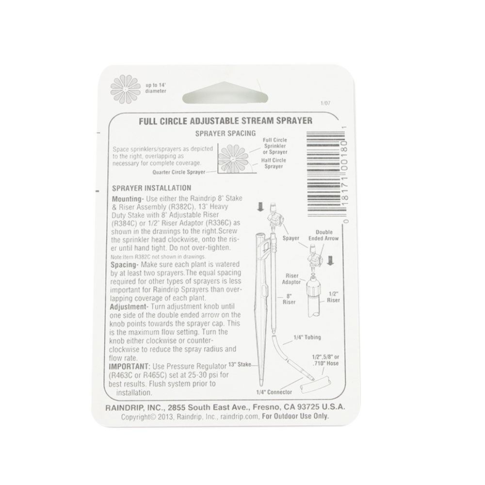 R-187C 1/2 CIRCLE SPRINKLER - W07