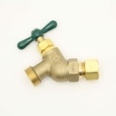 5/8" Comp. x 3/4" GHT Brass No-Kink Hose Bibb - ARROWHEAD - W03