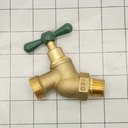 3/4" MIP x 3/4" GHT Brass No-Kink Hose Bibb - W02