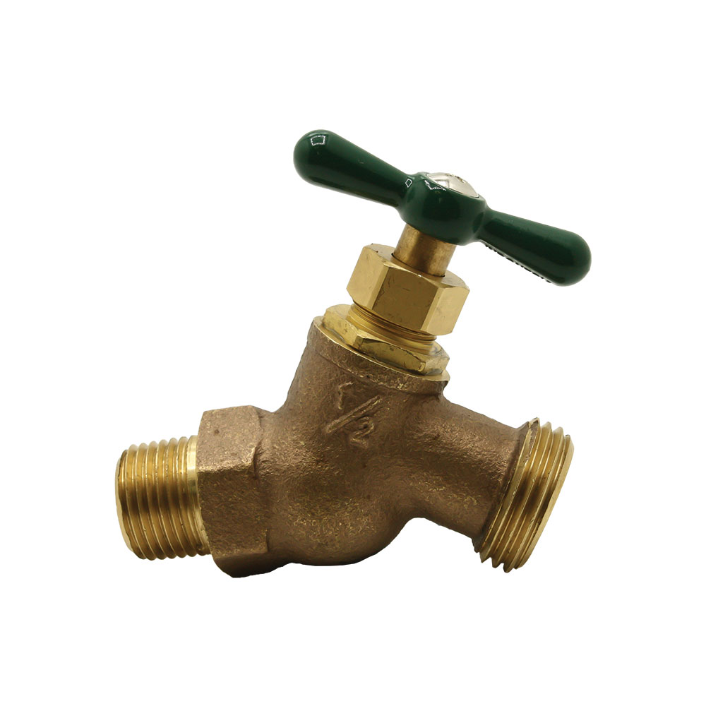 3/4" MIP x 3/4" GHT Brass No-Kink Hose Bibb - W04