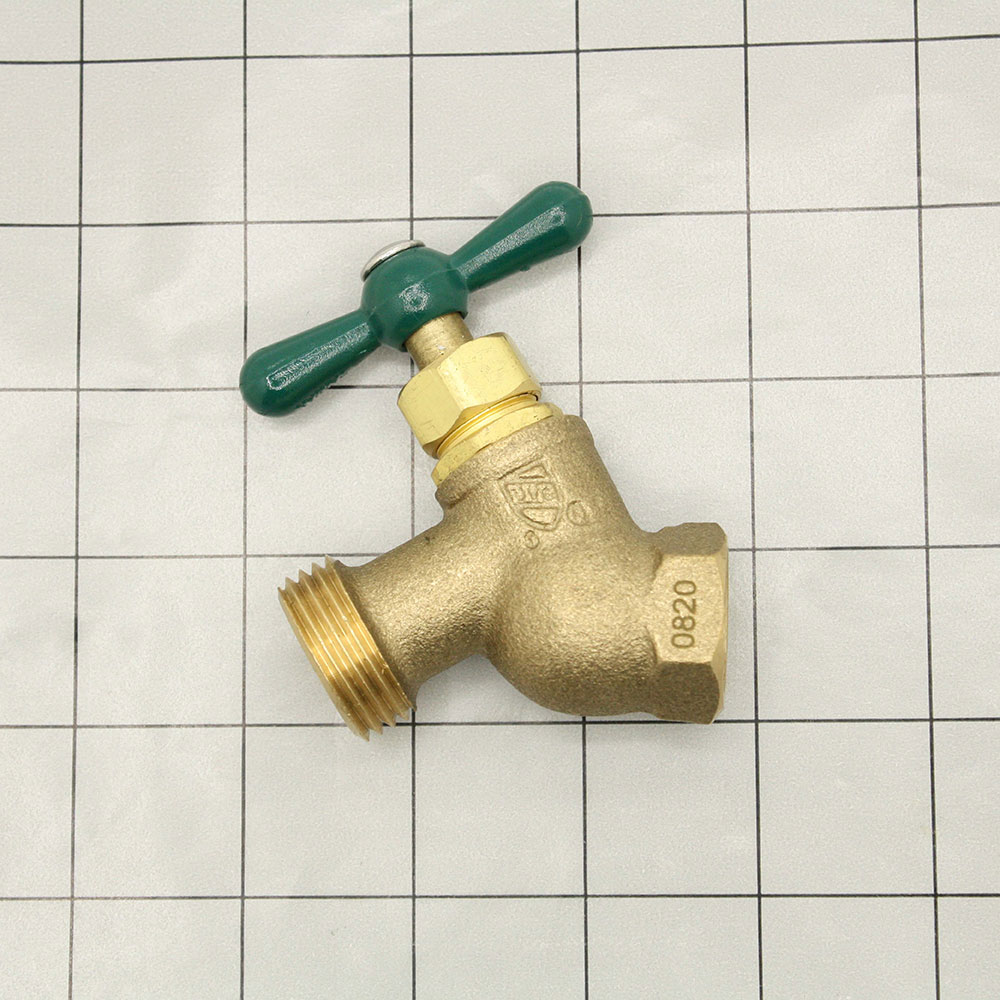 1/2" FIP x 3/4" GHT Brass No-Kink Hose Bibb - W02