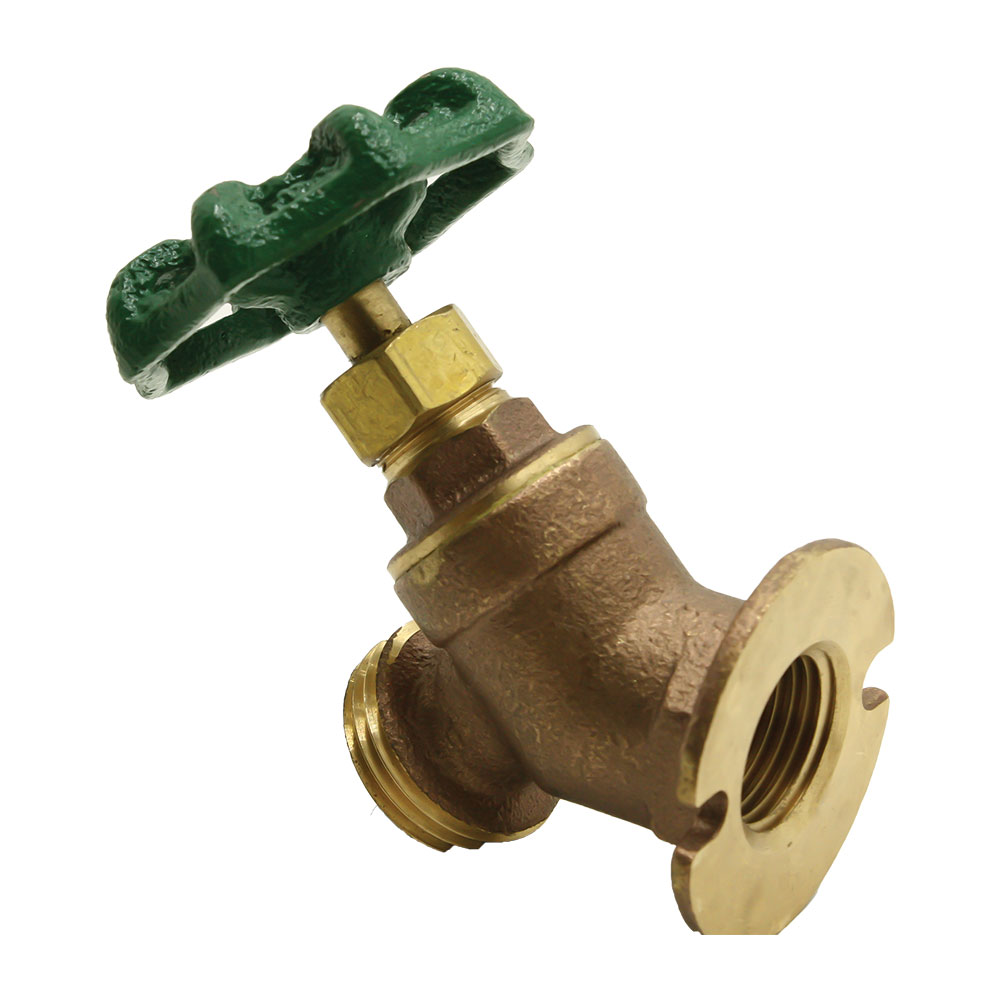 1/2" FIP x 3/4" GHT Brass Flanged Threaded Sillcock Valve - W05