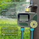 Two-Zone Hose Faucet Digital Water Timer with 360° Brass Swivel Connector 62040
