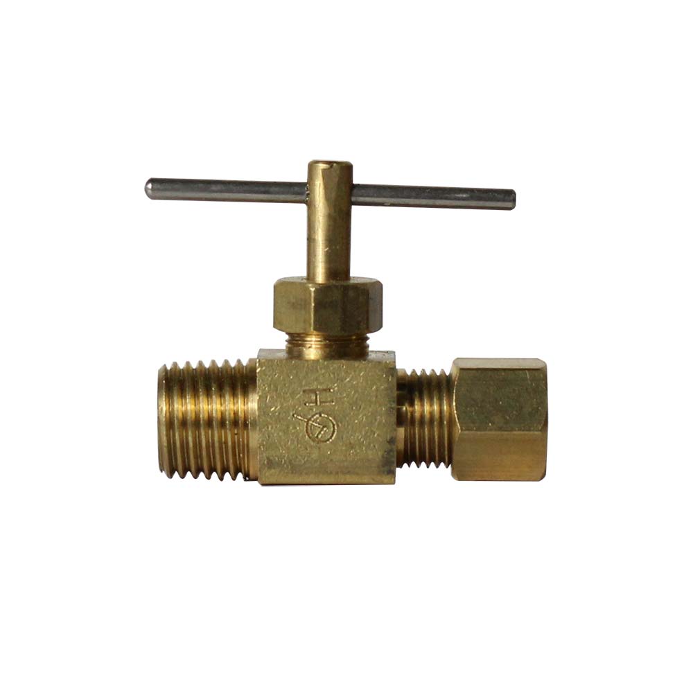 706-T 1/4 Compression X 1/4 MIP Straight Needle Valve - W02