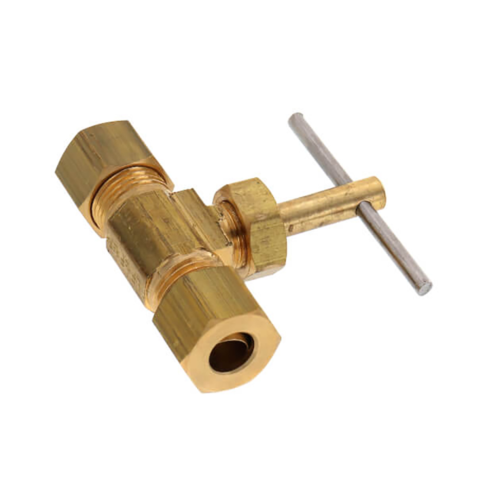 708-T 3/8 Compression X 3/8 Compression Straight Needle Valve - W02