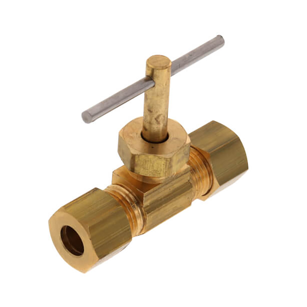 708-T 3/8 Compression X 3/8 Compression Straight Needle Valve - W03