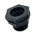 713-T Black Nylon Evaporative Cooler Overflow Drain - 3/4" Male GHT x 1/2" FIP - W03
