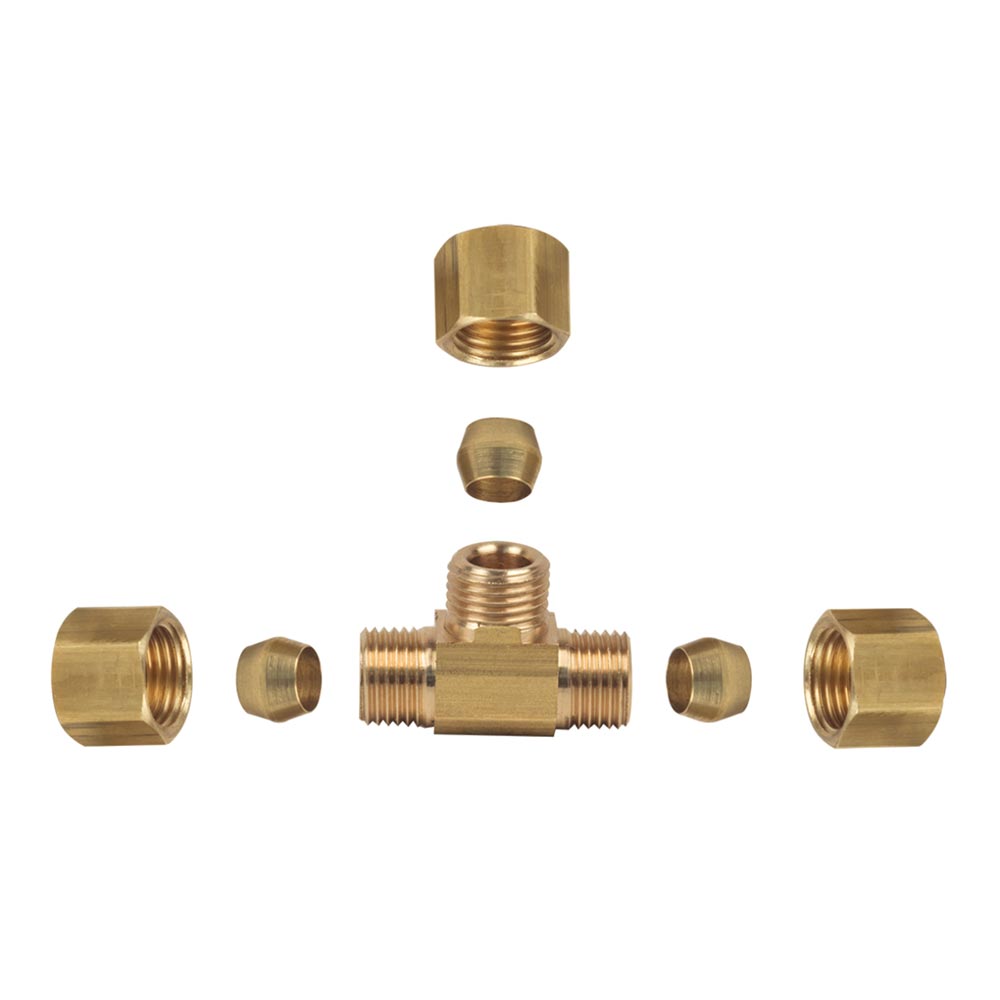 1065-T 64-C 1/4" Comp Lead-Free Brass  Tee - W03