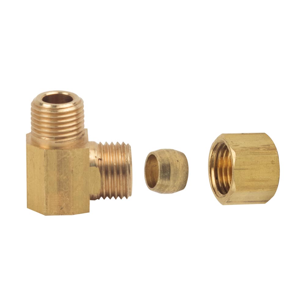 1097-T 69-C 1/4"  Comp x 1/8" MIP  Lead-Free Brass 90 Elbow - W02