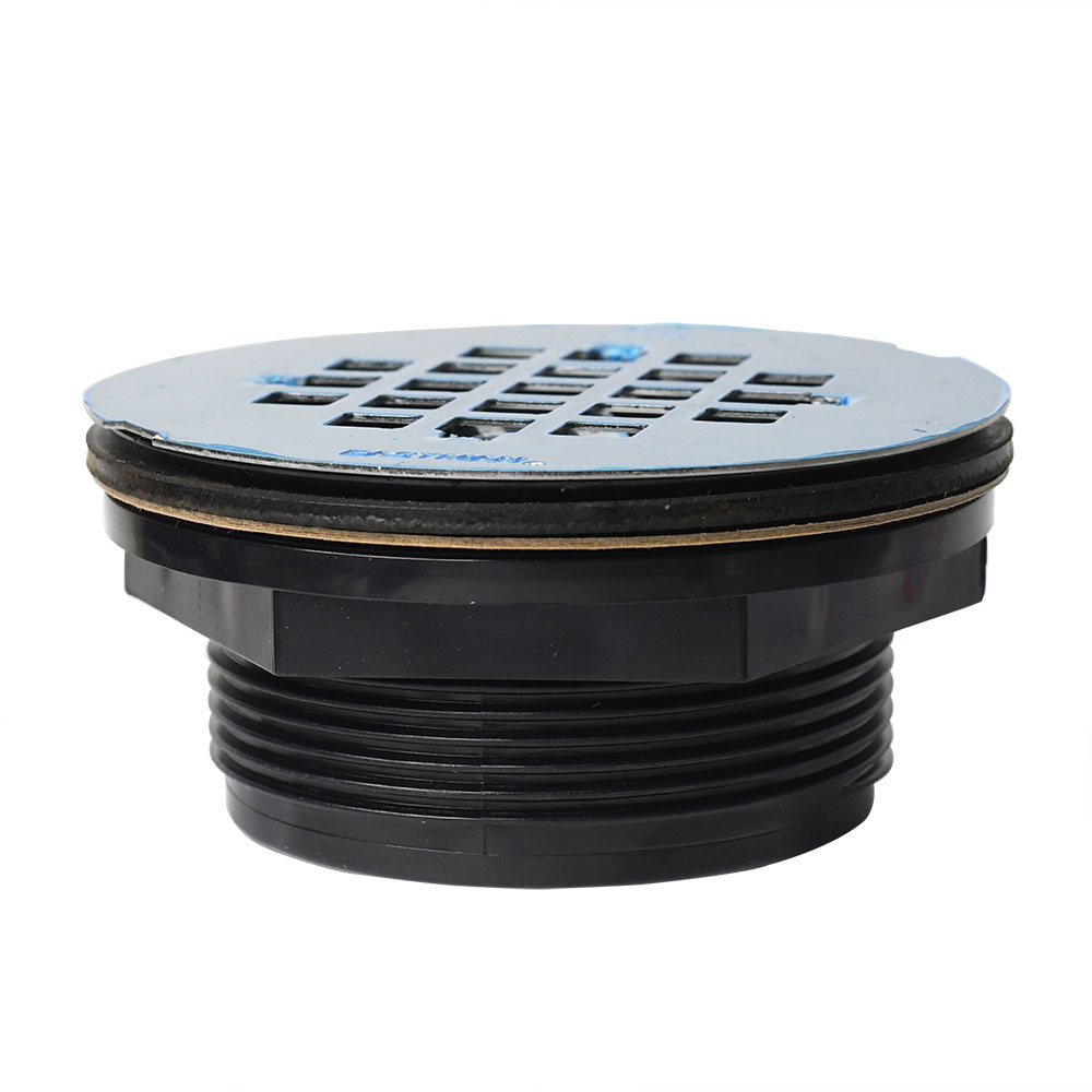1247-T ABS No-Caulk Shower Drain with Stainless Steel Square Grid Top Strainer - W02