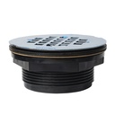 1247-T ABS No-Caulk Shower Drain with Stainless Steel Square Grid Top Strainer - W02