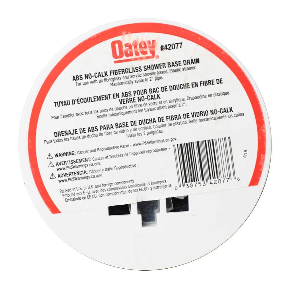 1248-T ABS No-Caulk Shower Drain with Plastic Top Strainer - W04