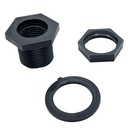 713-T Black Nylon Evaporative Cooler Overflow Drain - 3/4" Male GHT x 1/2" FIP