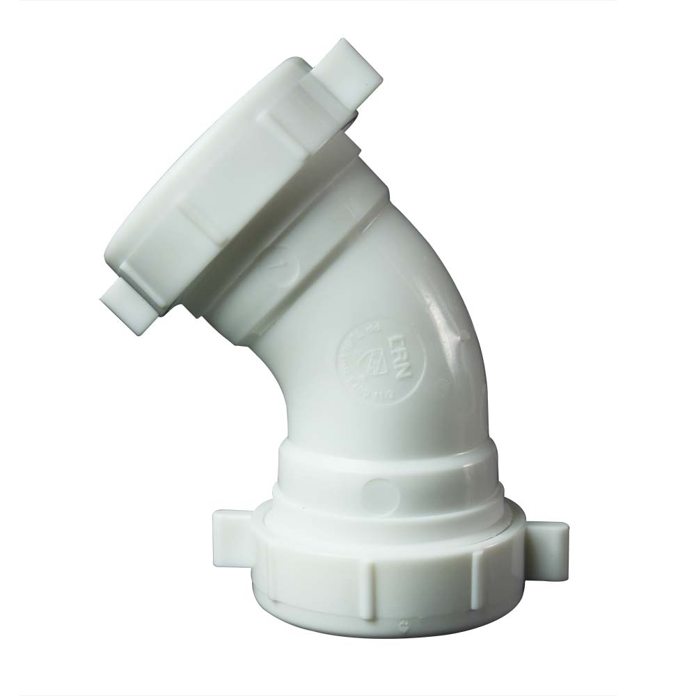 1261-T 1-1/2" PVC Slip Joint 45 ELBOW with (2) 1-1/2" Slip Joint Washers