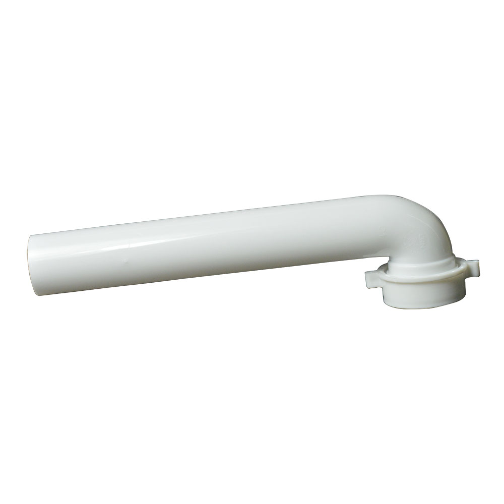1658-T 9-1/2" PVC Slip Joint Waste Arm / Bend with 1-1/2" Slip Joint Nut & Washer