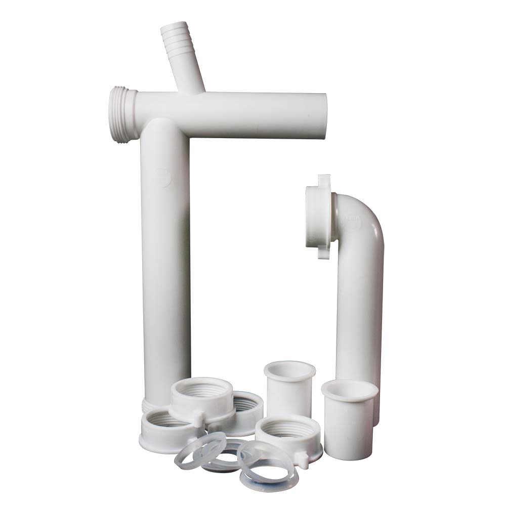 1667-T 1-1/2" x 16" PVC Telescopic End Outlet Branch Tailpiece Universal Sink Waste with Direct Connect & Slip Joint Connect - (4) Slip Joint Washers (2) Direct Connect Washers