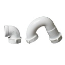 1670-T 1-1/2" PVC L.A. SINK TRAP "J" Bend with Inverted Nut & Slip Joint Elbow
