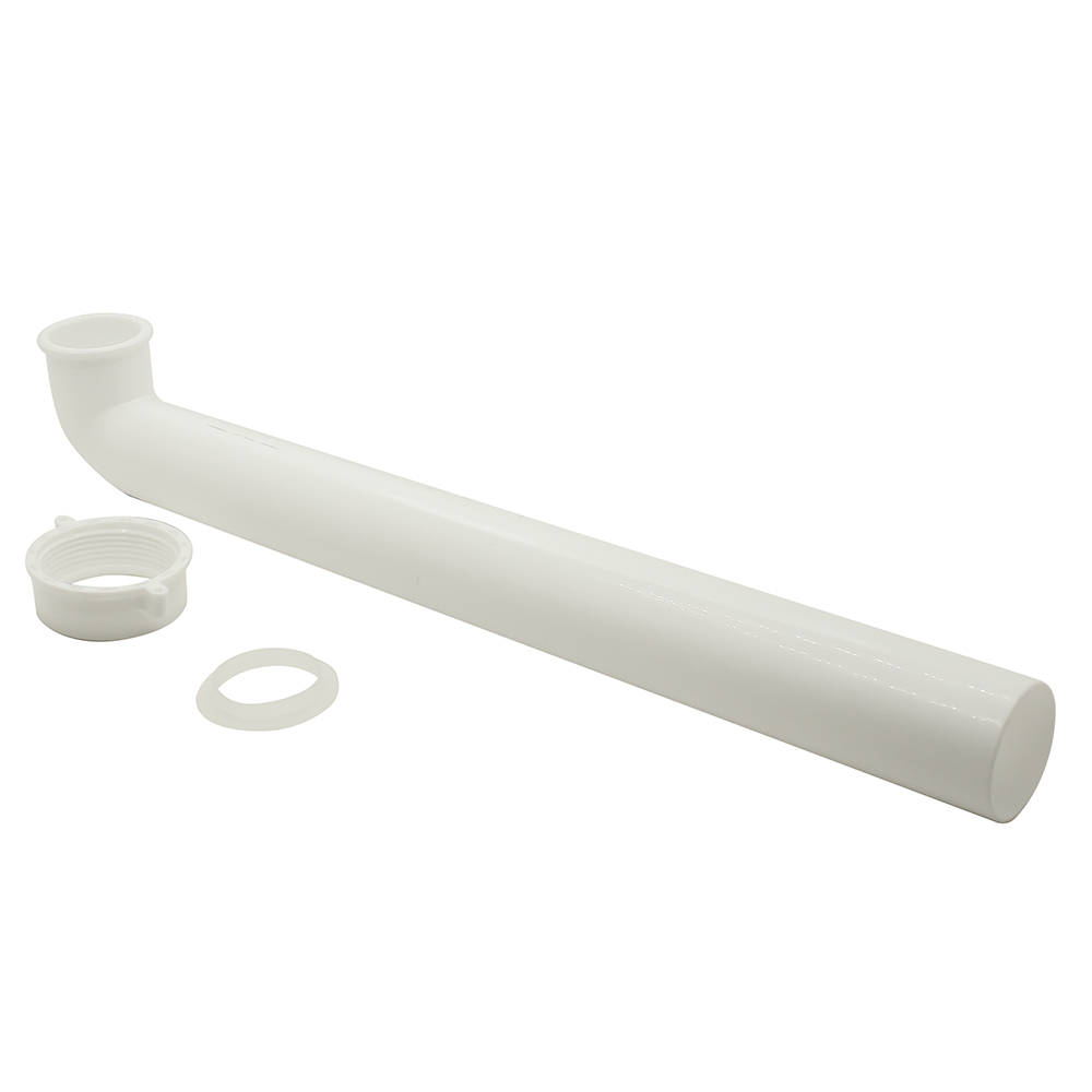 1681-T 1-1/2" x 15" PVC Flanged Waste Bend with Direct Connect Nut and Washer