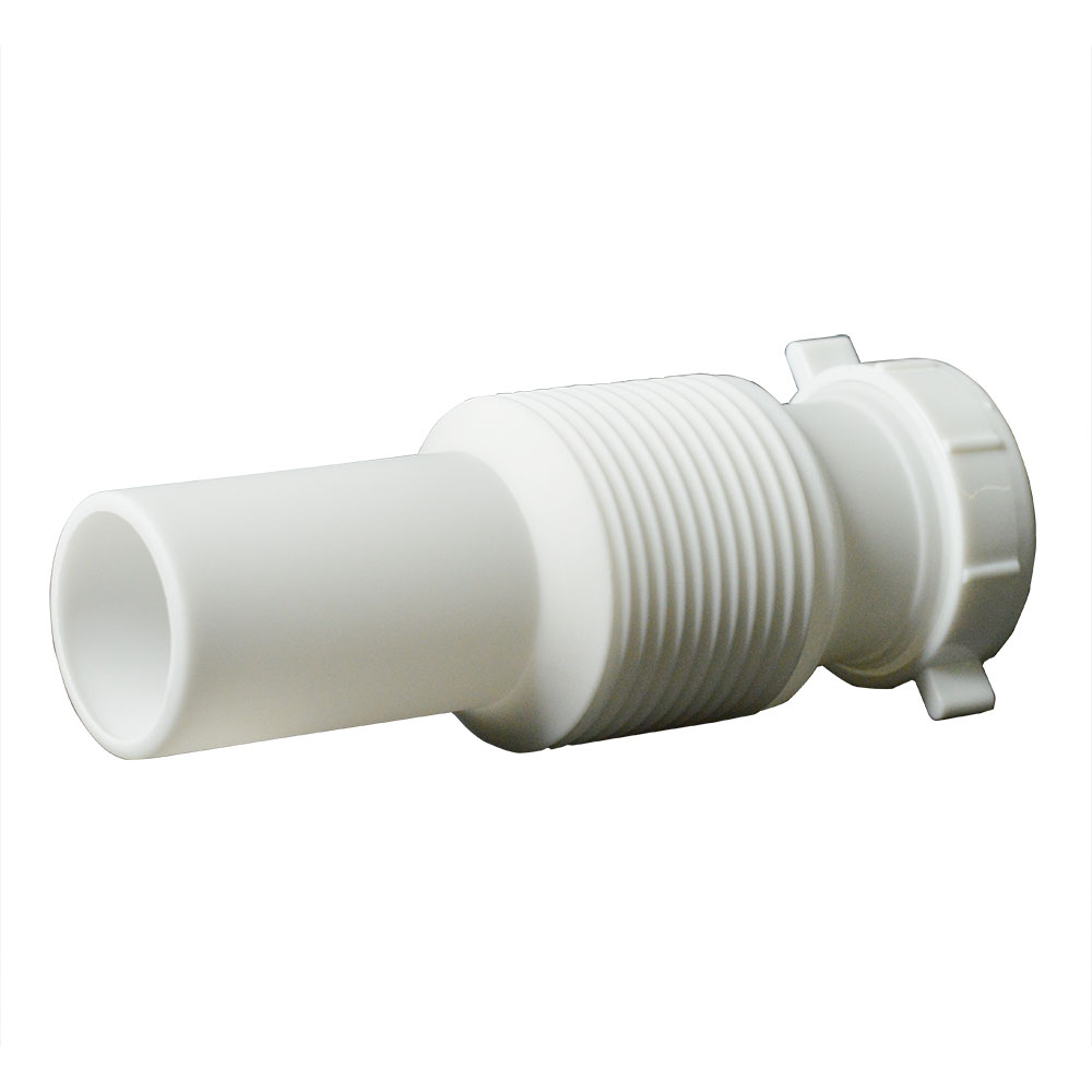1684-T 1-1/2" x 12" Flexible Slip Joint Extension Tube with Slip Joint Nut & Washer (Form-Fit Style)