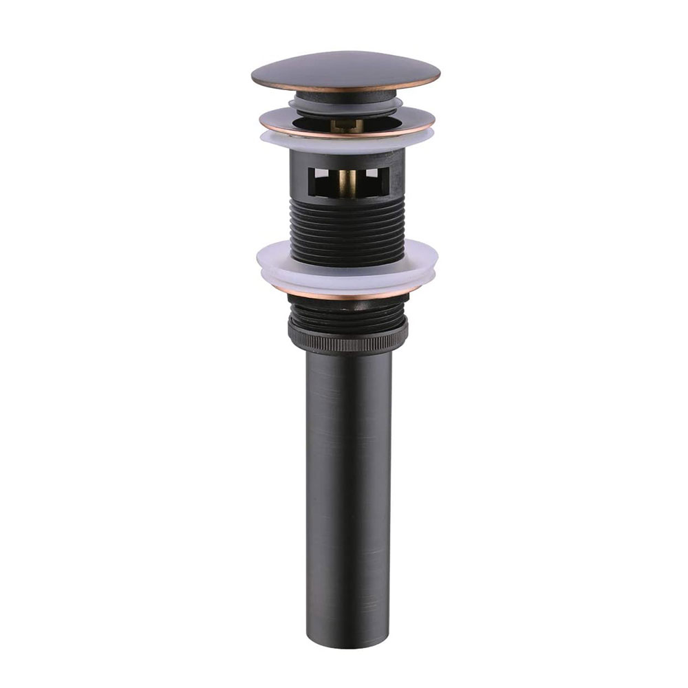 5813-T Lavatory Sink Push Pop-Up Drain with Overflow - 1-1/4" x 6" Tailpiece - ORB
